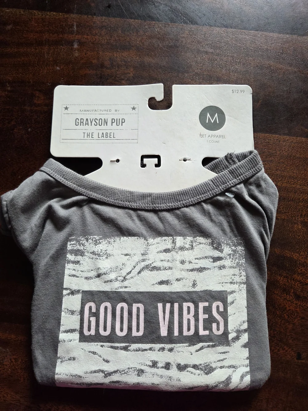 Good Vibes Gray Dog Tee